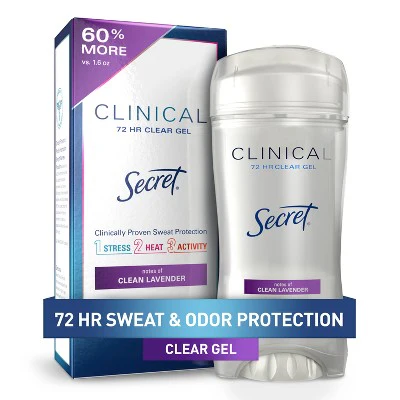 Secret Clinical Strength Clear Gel Clean Lavender 2.6oz - Imperfect Box - Image 3