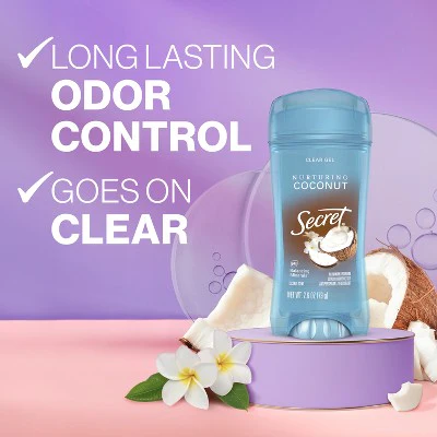 Secret Fresh Clear Gel Antiperspirant & Deodorant Coconut Scent 2.6oz - New - Image 2