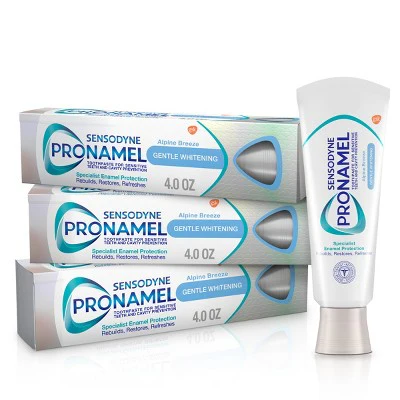 Sensodyne ProNamel Gentle Whitening Toothpaste for Sensitive Teeth 4oz/3pk - New
