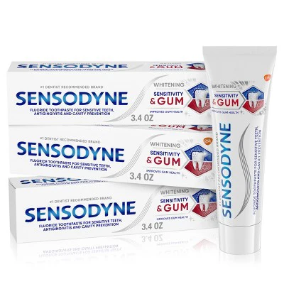 Sensodyne Sensitivity & Gum Whitening Toothpaste 3.4oz/3pk - New