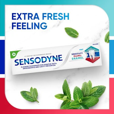 Sensodyne Sensitivity Gum and Enamel Mint Toothpaste 2.3oz//2pk - Imperfect box - Image 10