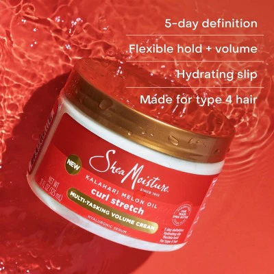 SheaMoisture Curl Stretch Multi-Tasking Volume Cream Kalahari Melon Oil & Marula Oil Infused 11 fl oz - New - Image 4