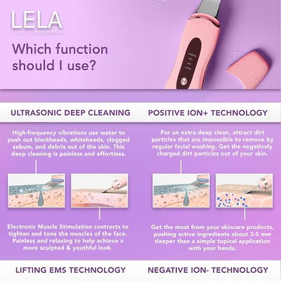 Spa Sciences LELA Ultrasonic Skin Scrubber Spatula Pink - Imperfect Box - Image 6