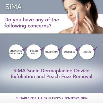 Spa Sciences SIMA Deluxe Sonic Dermaplaning Tool for Exfoliation & Peach Fuzz Removal - Imperfect Box - Image 3