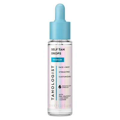 Tanologist Sunless Tanning Drops Face & Body Self Tanner Liquid Medium 1.01 fl oz - Imperfect Container