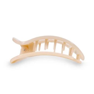 TELETIES Medium Flat Round Hair Clip Almond Beige - New - Image 3