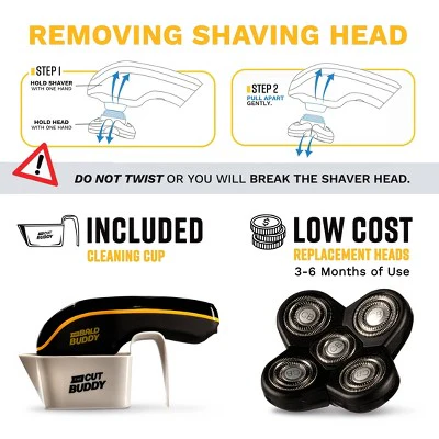 The Cut Buddy Bald Buddy Electric Cordless Head Shaver - Imperfect Box - Image 6