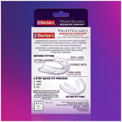 The Doctors Advanced Comfort Night Guard for Nighttime Teeth Grinding 1ct Guard with Storage Case - Imperfect Box - Image 9