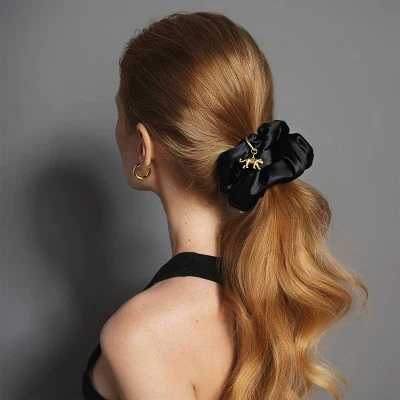 The Hair Edit Charming Ruched Ribbon Satin Scrunchie - New - Image 3