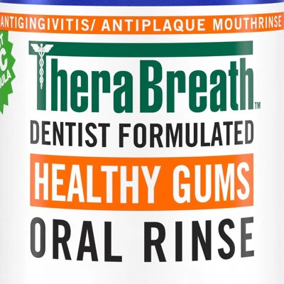 TheraBreath Healthy Gums Mouthwash Antigingivitis Clean Mint 16 fl oz - Imperfect Container - Image 2