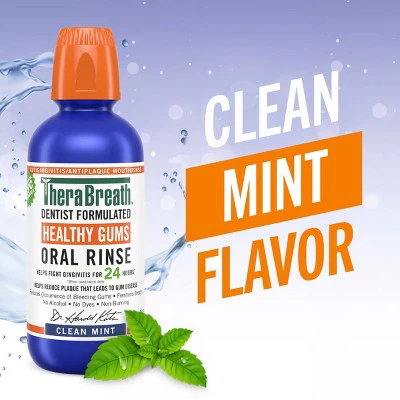 TheraBreath Healthy Gums Mouthwash Clean Mint 33.8 fl oz - Imperfect Container - Image 3