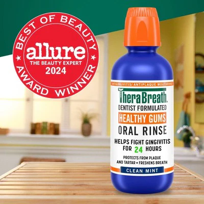 TheraBreath Healthy Gums Mouthwash Clean Mint 33.8 fl oz - Imperfect Container - Image 7