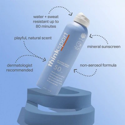 thinksport All Sheer Mineral Sunscreen Spray SPF 50 6oz - New - Image 4