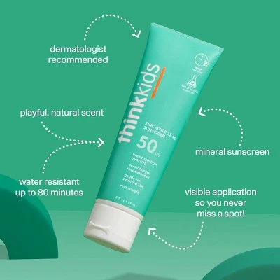 thinksport Kids Mineral Sunscreen Lotion SPF 50 3 fl oz - Imperfect Container - Image 3