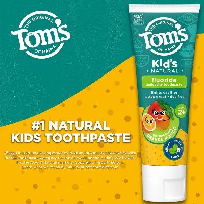 Tom's of Maine Kid's Toothpaste Orange-Mango 5.1oz/3ct - Imperfect Box - Image 3