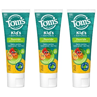 Tom's of Maine Kid's Toothpaste Orange-Mango 5.1oz/3ct - Imperfect Box - Image 8