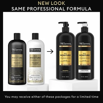 Tresemme Rich Moisture Shampoo and Conditioner Rich Moisture 2 ct for Dry Hair Formulated With Vitamin E and Biotin 28oz - New - Image 2