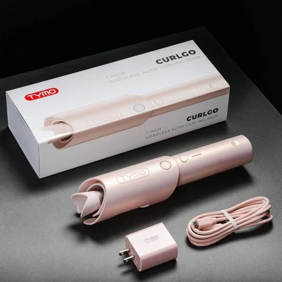TYMO Curlgo Cordless Auto Curling Iron Pink 1" - Imperfect Box - Image 5