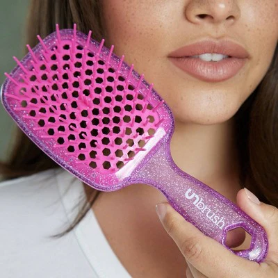 UNbrush Detangler Hair Brush Glitter Rose Quartz - Imperfect Boxt - Image 5
