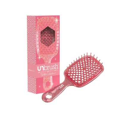 UNbrush Detangler Hair Brush Glitter Ruby - Imperfect Box - Image 2