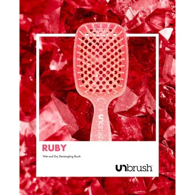 UNbrush Detangler Hair Brush Glitter Ruby - Imperfect Box - Image 4