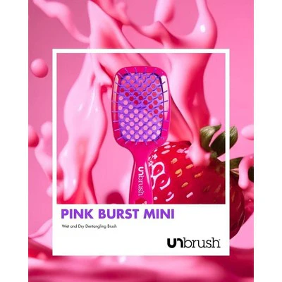 UNbrush Mini Detangling Hair Brush Neon Pink - Imperfect Box - Image 4
