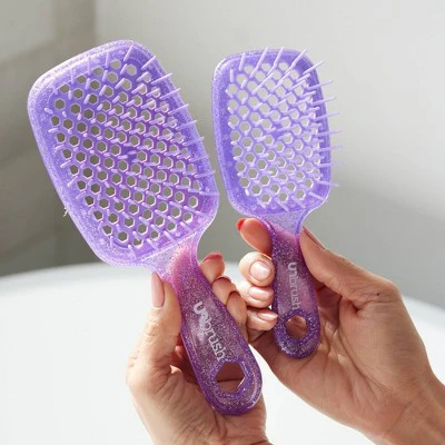 UNbrush Mini Glitter Detangling Hair Brush Amethyst Lavender - New - Image 4