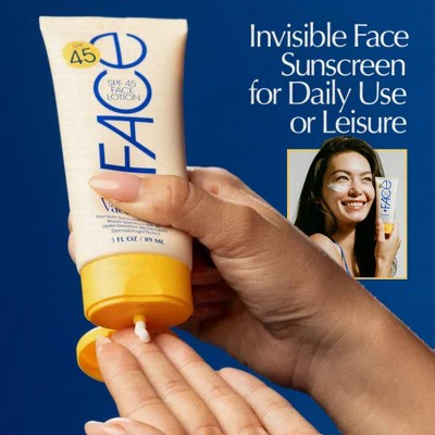 Vacation Sunscreen Classic Face Lotion SPF 45 3 fl oz - Imperfect Container - Image 4