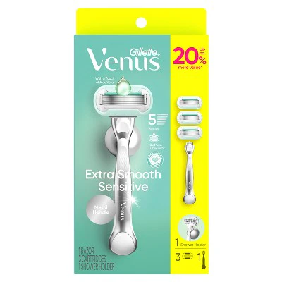 Venus Extra Smooth Sensitive Value Pack Women's Razor + 3 Razor Blade Refills - Missing Box - Image 2