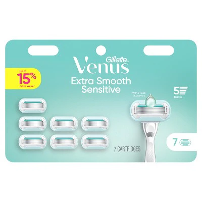 Venus Extra Smooth Sensitive Women's Razor Blade Refills 7ct - Missing Box - Image 2