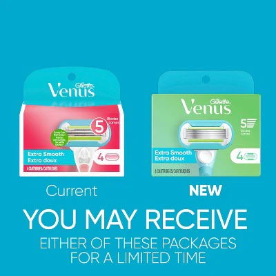 Venus Extra Smooth Women's Razor Blade Refills 4ct - Missing Box - Image 2