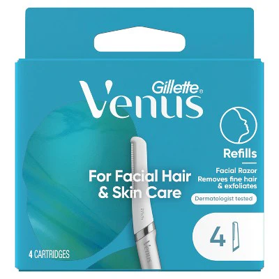 Venus for Facial Hair & Skin Care Exfoliating Dermaplaning Razor Blade Refills 4ct - New - Image 9