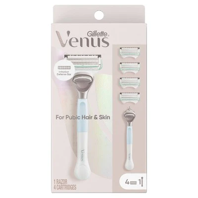 Venus For Pubic Hair and Skin Value Pack Razor Handle + 4 Blade Refills - Imperfect Box - Image 2