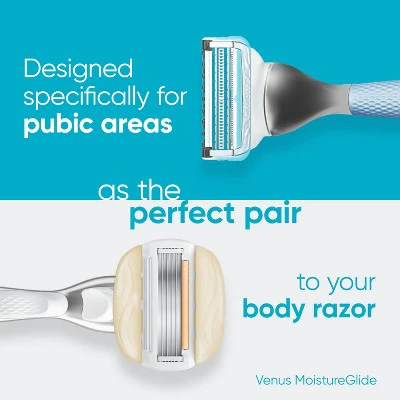 Venus For Pubic Hair and Skin Value Pack Razor Handle + 4 Blade Refills - Imperfect Box - Image 4