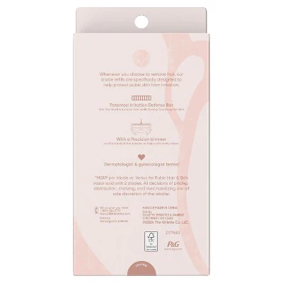 Venus For Pubic Hair and Skin Value Pack Razor Handle + 4 Blade Refills - Imperfect Box - Image 8