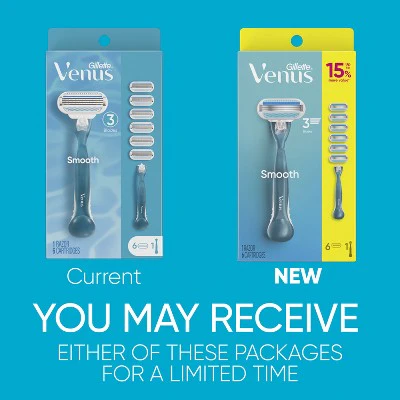 Venus Smooth Value Pack Razor Handle + 6 Blade Refills - Missing Box - Image 9