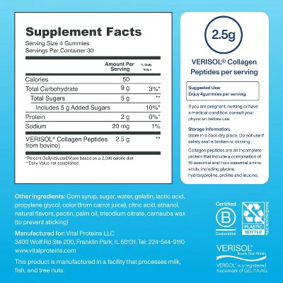 Vital Proteins Collagen Gummies Raspberry 120ct - Imperfect Container - Image 3