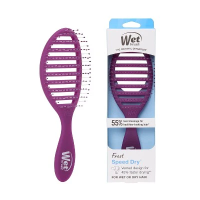 Wet Brush Speed Dry Detangler Hair Brush for Quick Heat Drying Frost Purple - Imperfect Box - Image 3